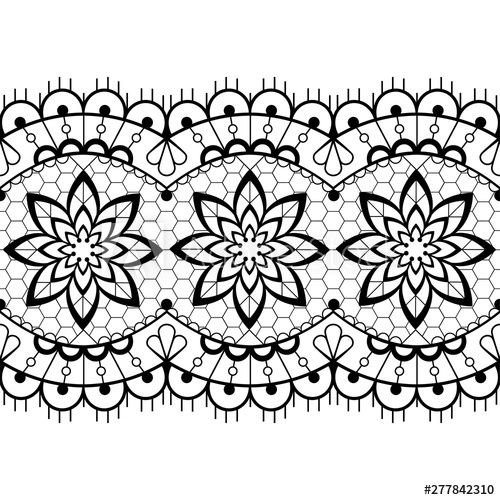 500x500 Retro Seamless Lace Vector Design