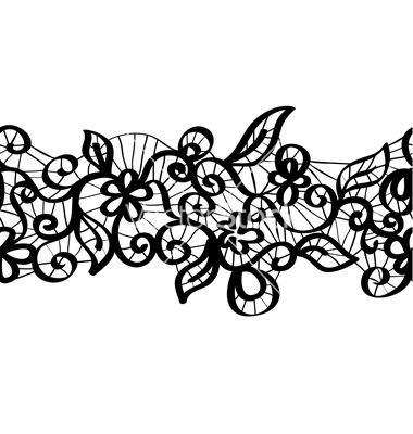 380x400 Seamless Black Lace Vector