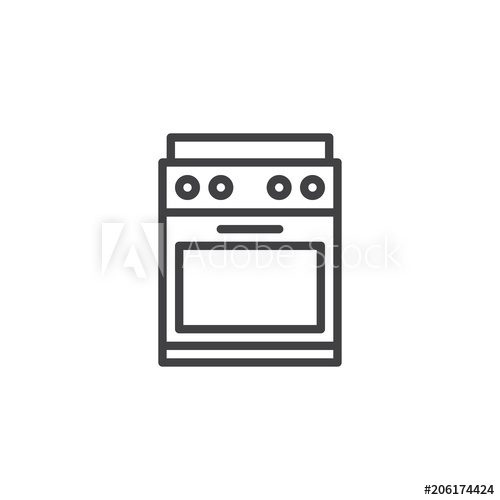 500x500 Kitchen Stove Outline Icon Linear Style Sign For Mobile Concept