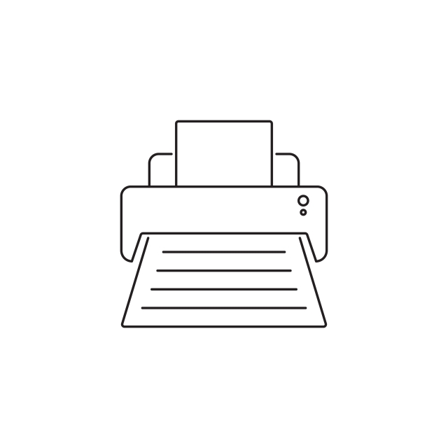 640x640 Printer Icon Outline Or Line Style Vector Illustration, Icon
