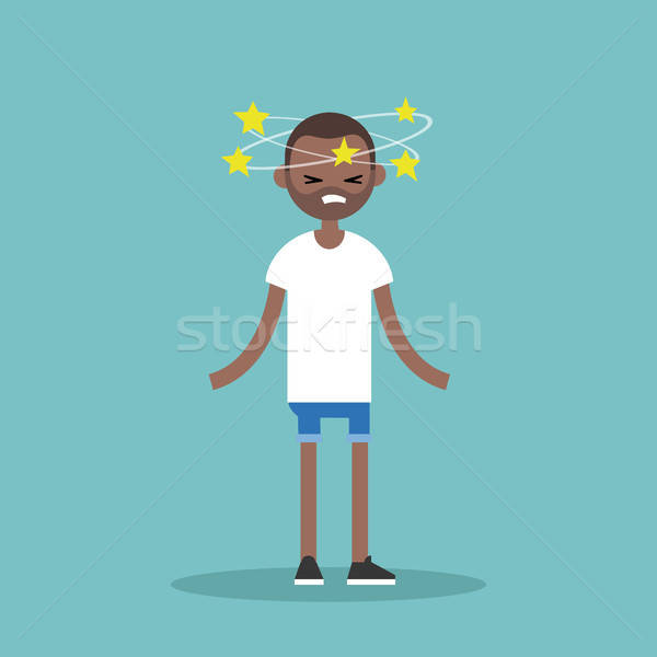 Dizziness Conceptual Illustration Young Black Man With Stars Sp 600x600 Dizziness Conceptual Illustration Young Black Man With Stars Sp