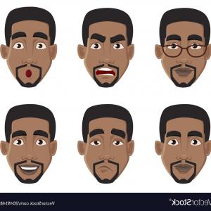Face Expressions Of African American Man Vector Handandbeak 300x300 Face Expressions Of African American Man Vector Handandbeak