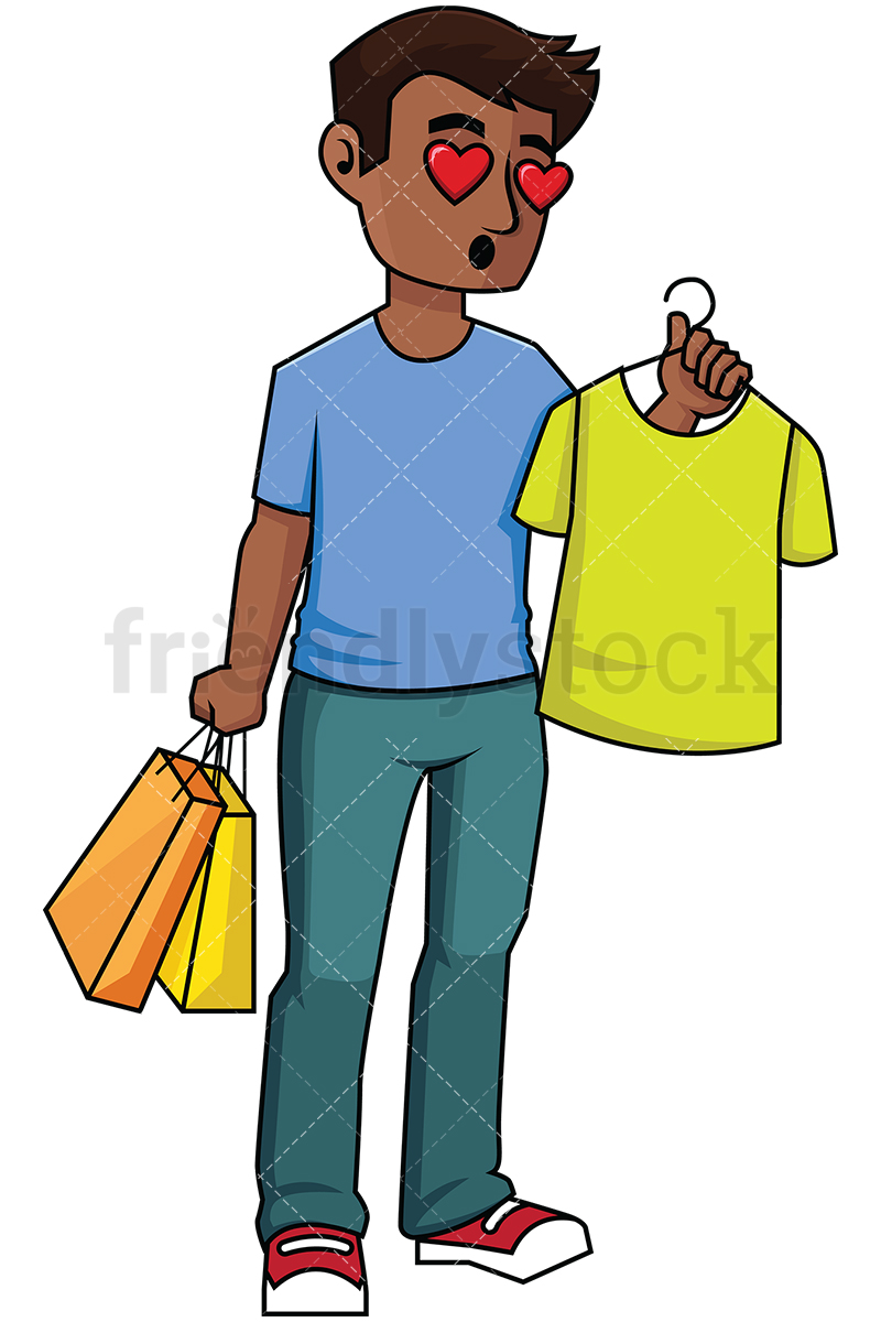 Black Man Shopping For T Shirts Vector Cartoon Clipart 800x1200 Black Man Shopping For T Shirts Vector Cartoon Clipart