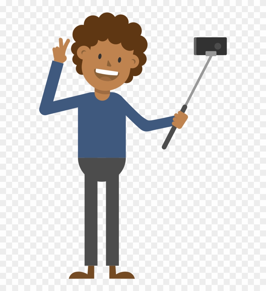 Black Man Taking A Selfie Cartoon Vector 880x960 Black Man Taking A Selfie Cartoon Vector
