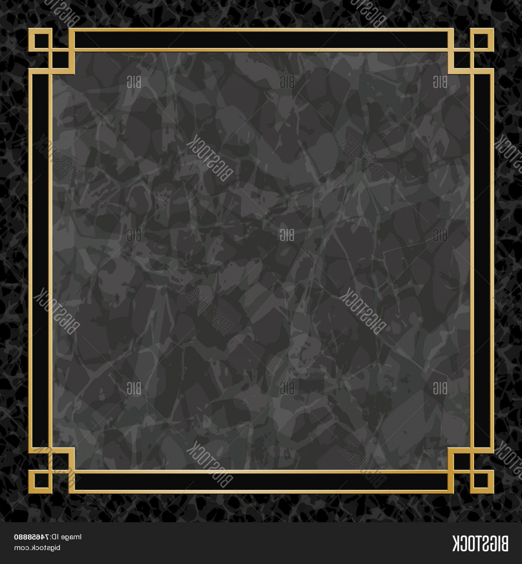 Stock Vector A Black Marble Background With Gold Framec Border 1800x1944 Stock Vector A Black Marble Background With Gold Framec Border