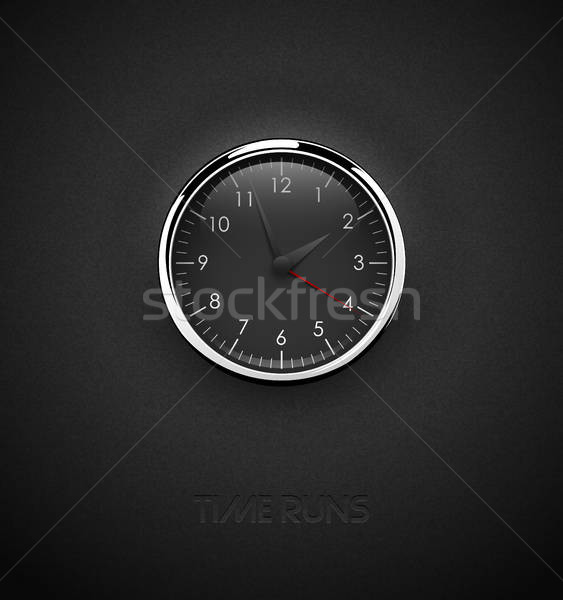 563x600 Realistic Deep Black Round Clock Cut Out On Textured Plastic Dark