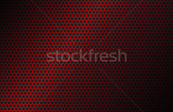 600x389 Red Geometric Polygons Background, Hexagon Symbol, Abstract Black