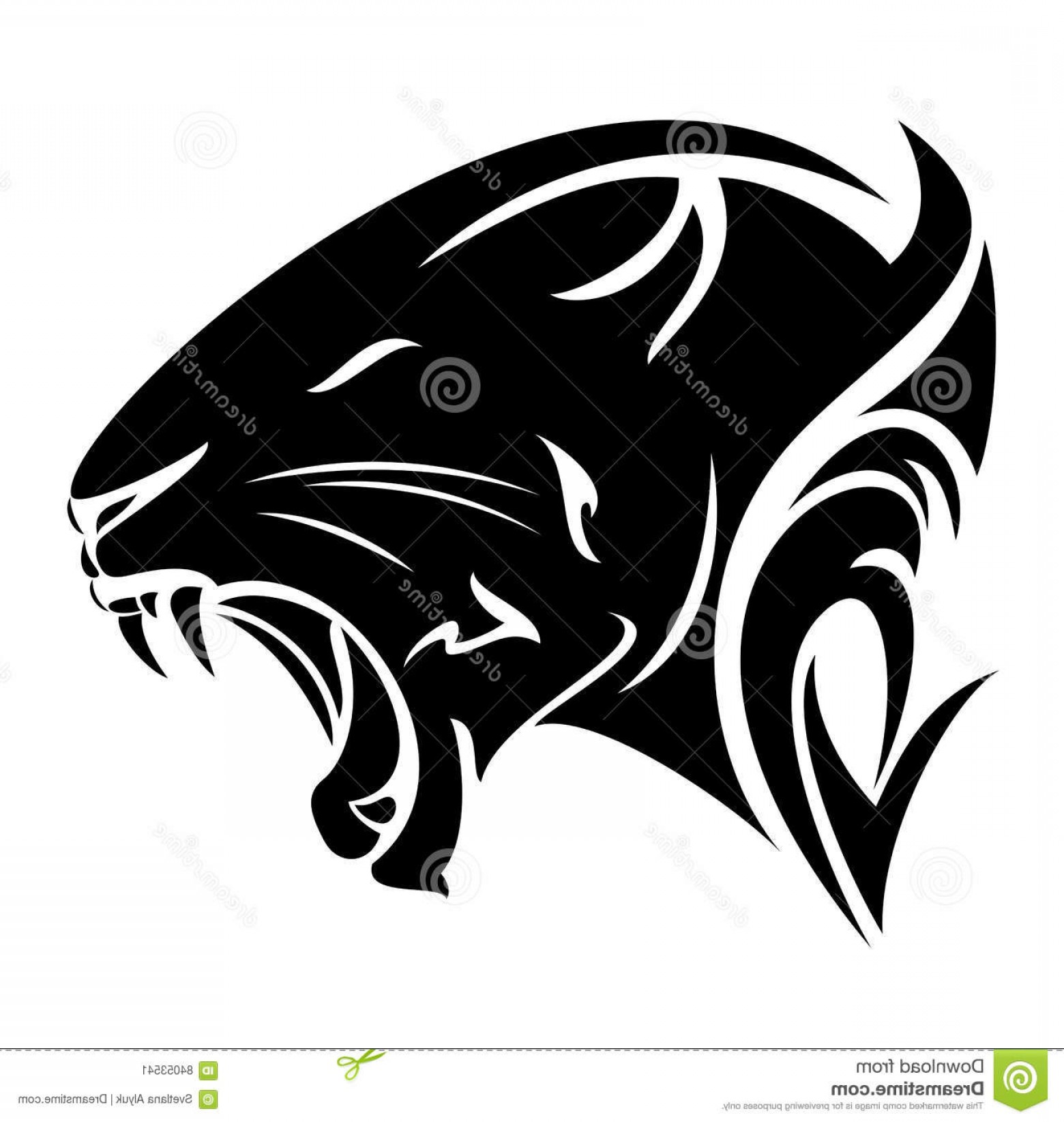 1560x1644 Stock Illustration Black Panther Profile Head Vector Design