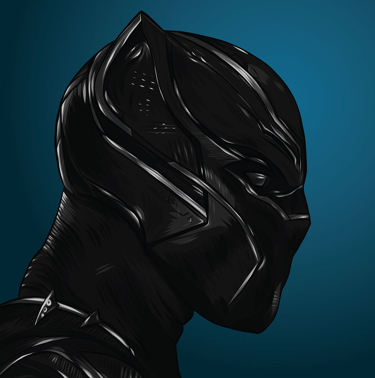 1200x1210 Black Panther King T'challa Vector Portrait Collab On Behance