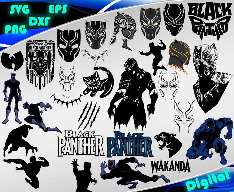 794x650 Black Panther Part Clipart Superheroes Marvel Black Etsy