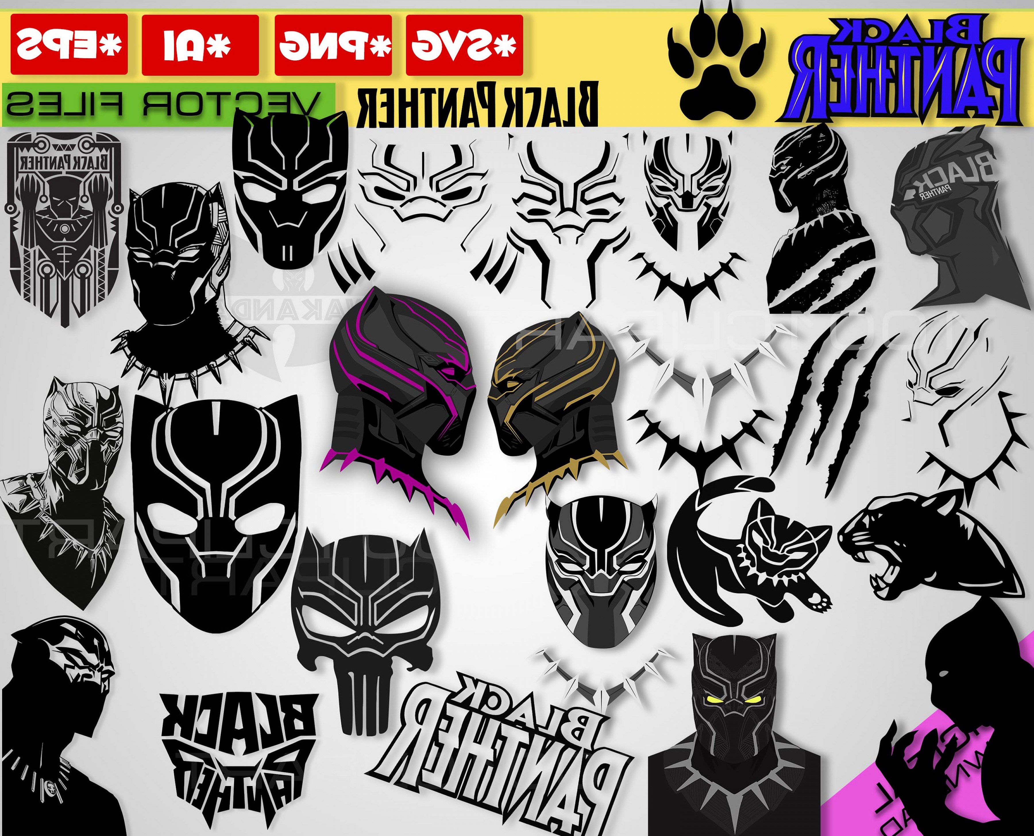 3600x2910 Black Panther Mask Logo Vector Geekchicpro