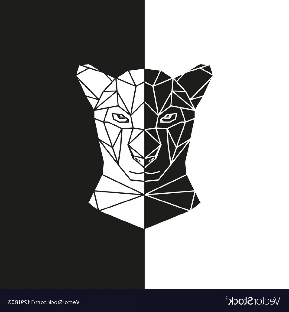 1200x1296 Black And White Panther Head Geometric Vector Geekchicpro