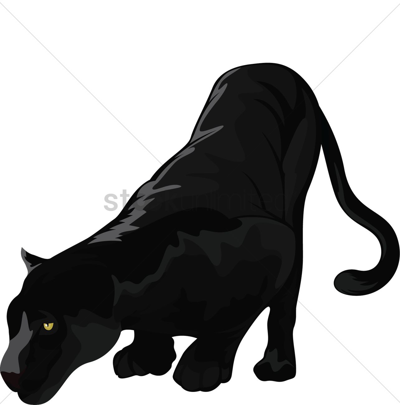 1284x1300 Black Panther Vector Image