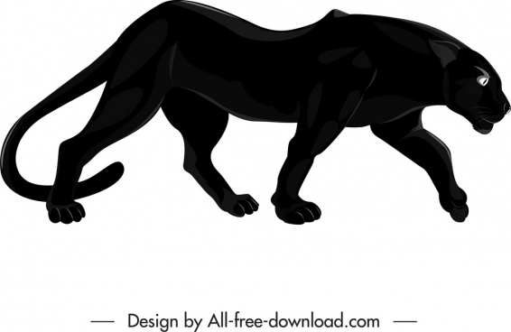 566x368 Black Panther Jumping Free Vector Download