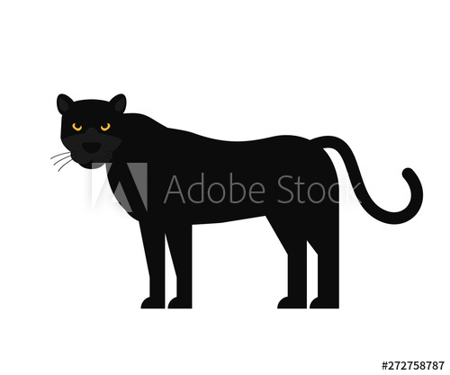 500x417 Cartoon Black Panther Vector Illustration