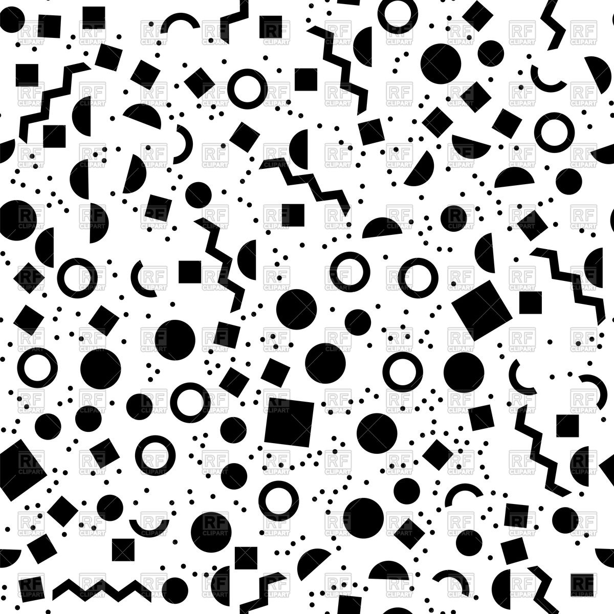 1200x1200 Black Geometric Seamless Pattern On White Background Vector Image