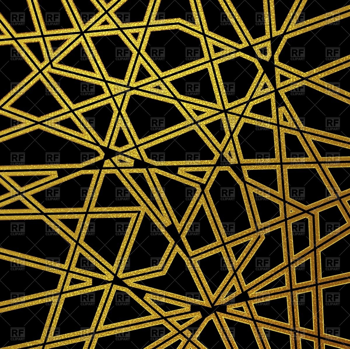 1200x1196 Retro Black Golden Pattern Stripes Background Vector Image