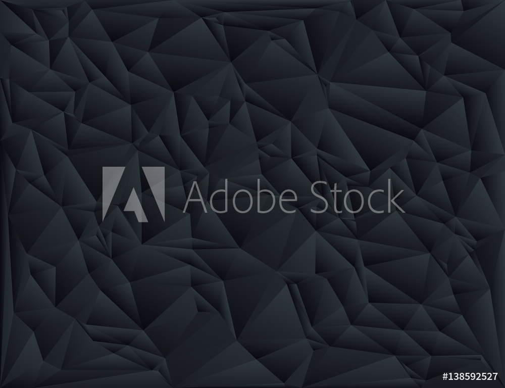 1000x768 Fotografie, Obraz Black Polygon Abstract Triangulated Background