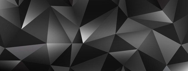 632x240 Polygonal Dark Vector Background
