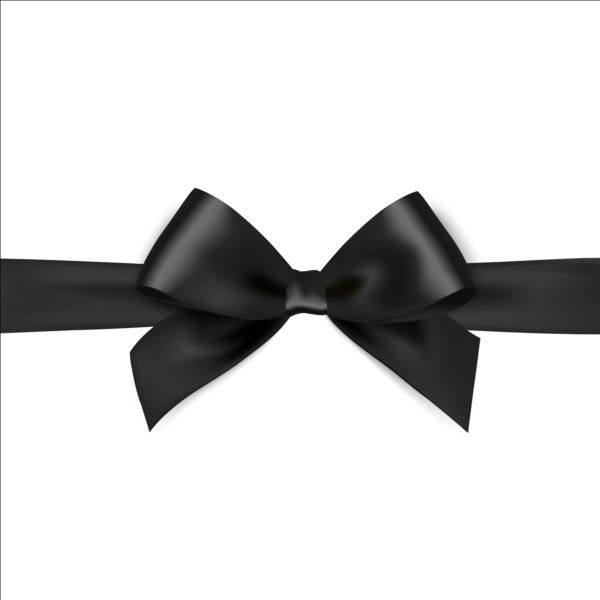 600x600 Black Ribbon Bows Vector Free Download