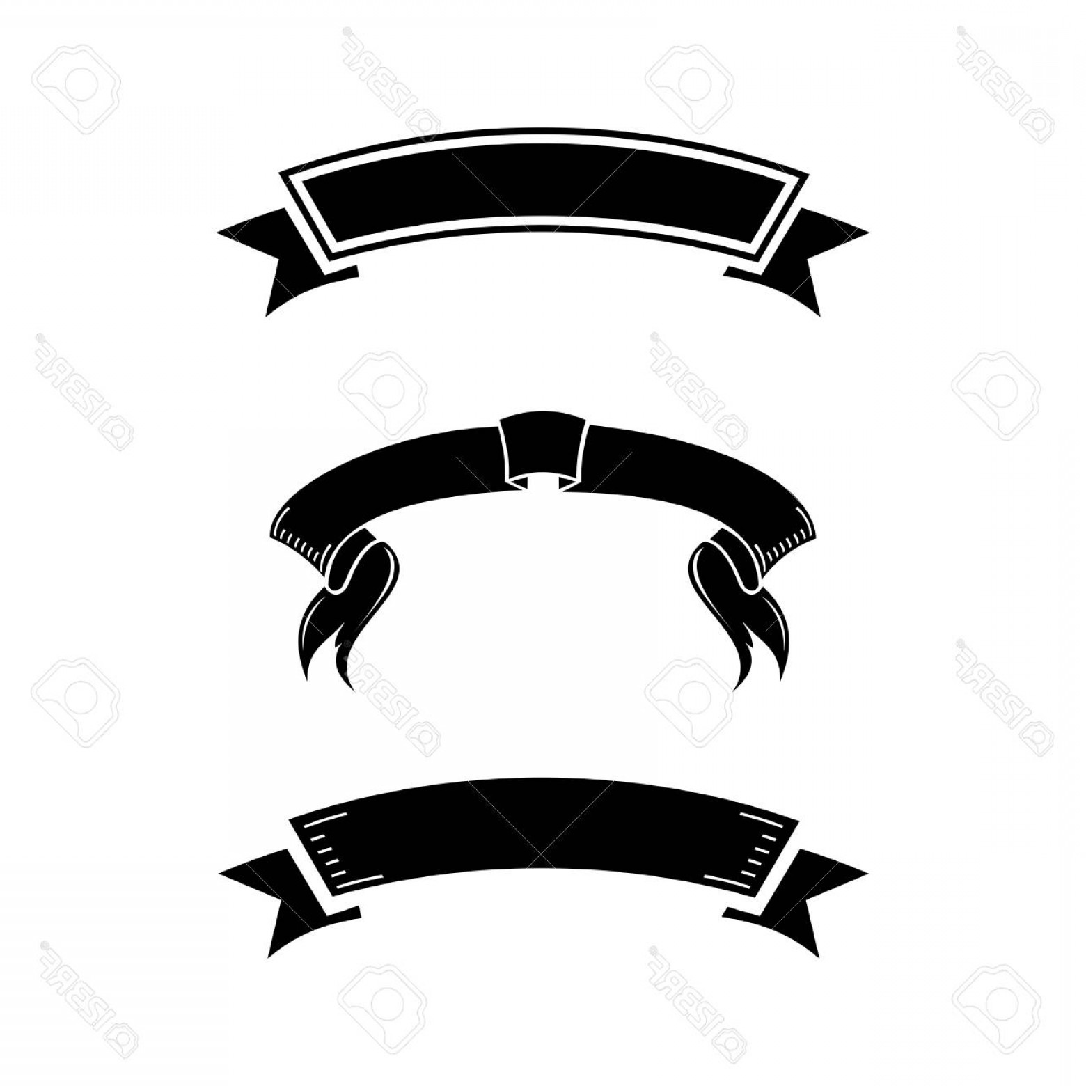 1560x1560 Photostock Vector Black Business Banner Ribbon Banner Vector