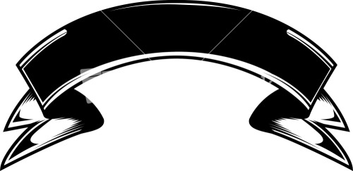 500x243 Ribbon Vector Black White Png Group With Items