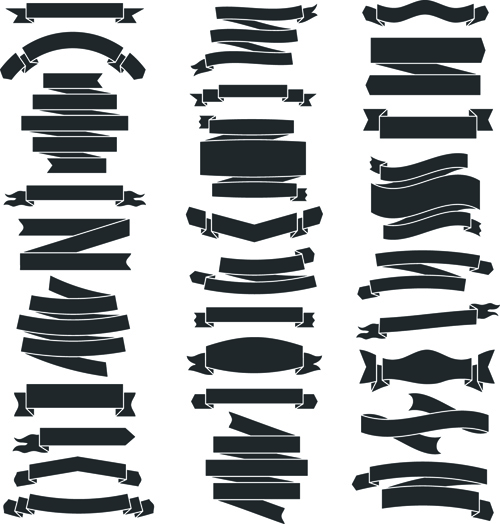 500x524 Set Of Flat Colored Ribbons Vector Free Download