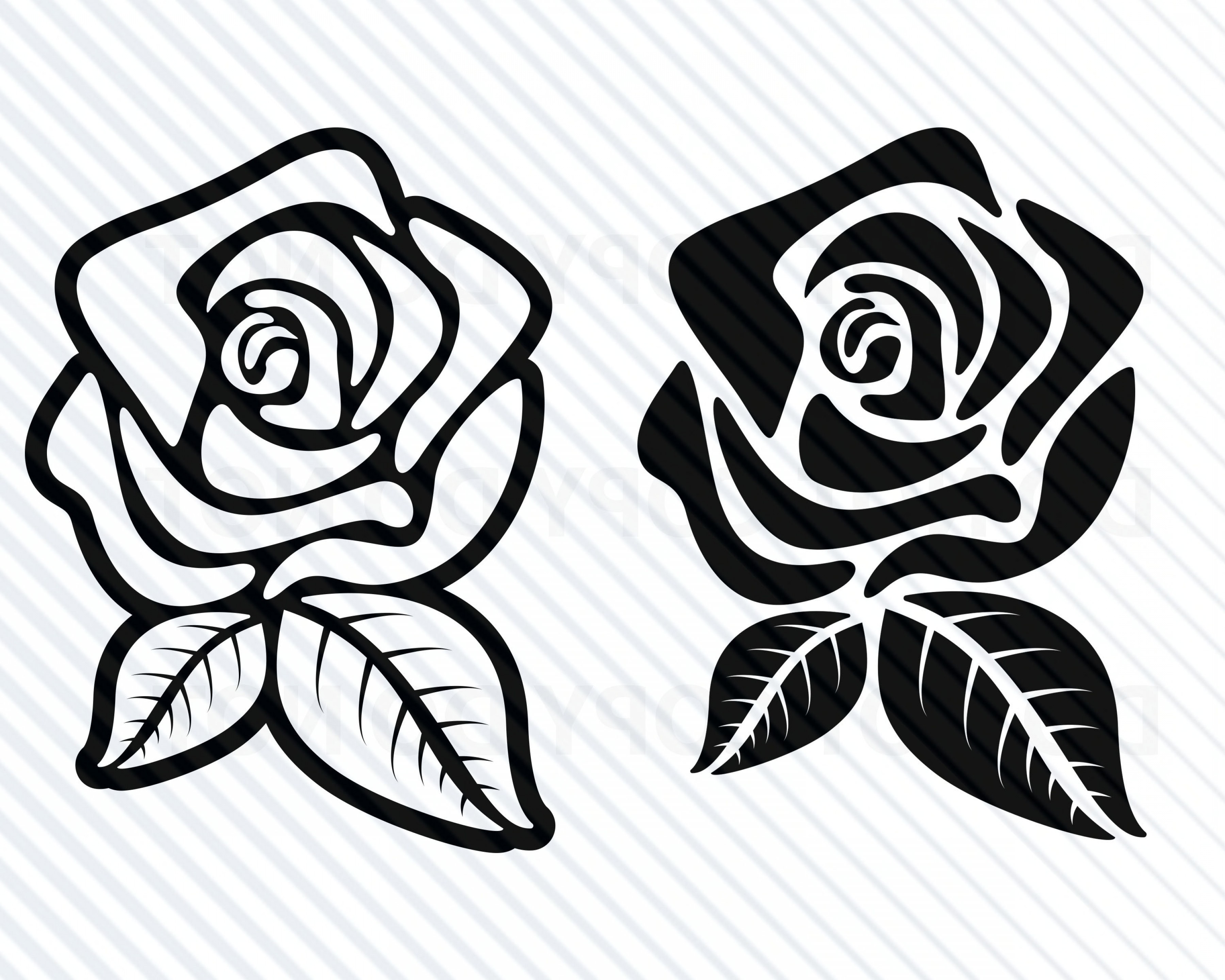 Simple Rose Svg Flower Svg Files For Cricut Rose Outline Svg Floral Svg ...
