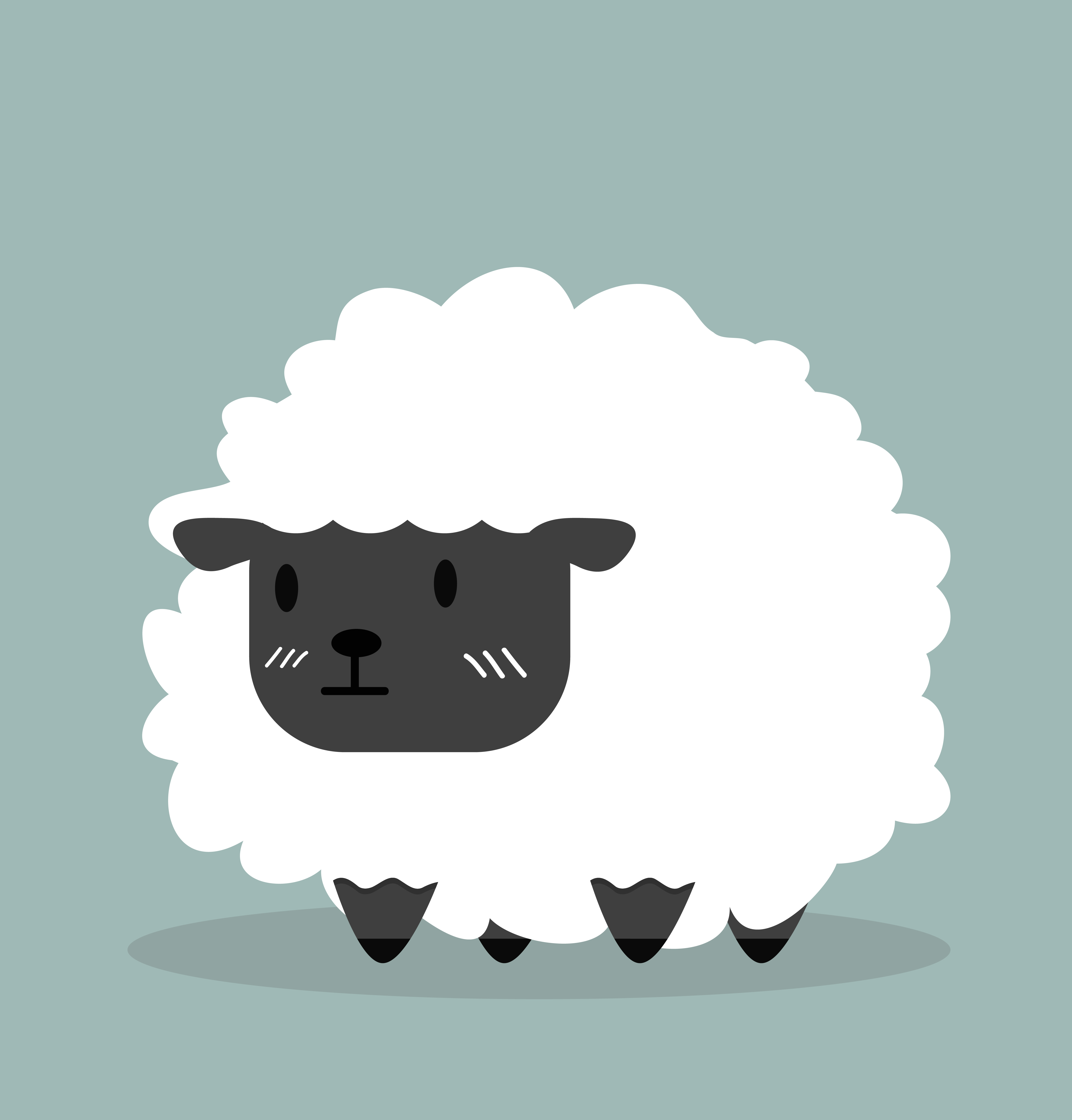 Cute Black Little Sheep Vector 4865x5081 Cute Black Little Sheep Vector