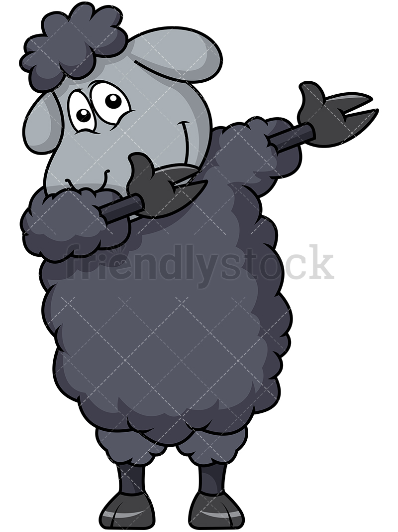 Dabbing Black Sheep Cartoon Vector Clipart 800x1067 Dabbing Black Sheep Cartoon Vector Clipart