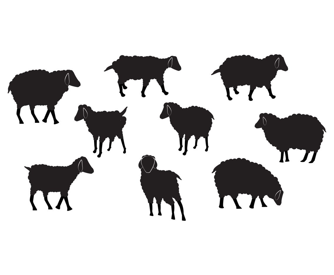 Sheep Vector Set Silhouette Vector Art Graphics 1136x936 Sheep Vector Set Silhouette Vector Art Graphics