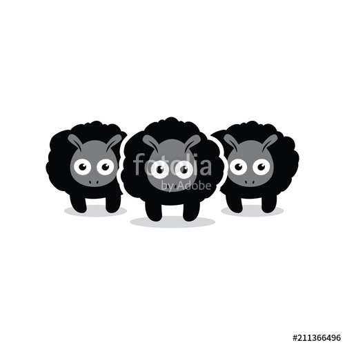 Three Black Sheep Simple Illustration Stock Image And Royalty 500x500 Three Black Sheep Simple Illustration Stock Image And Royalty