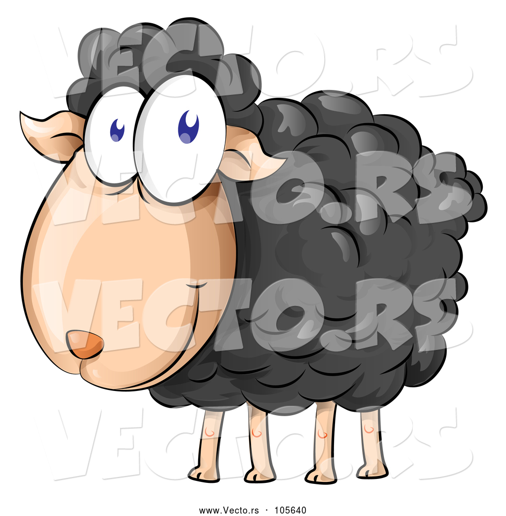Vector Of Happy Cartoon Black Sheep 1024x1044 Vector Of Happy Cartoon Black Sheep