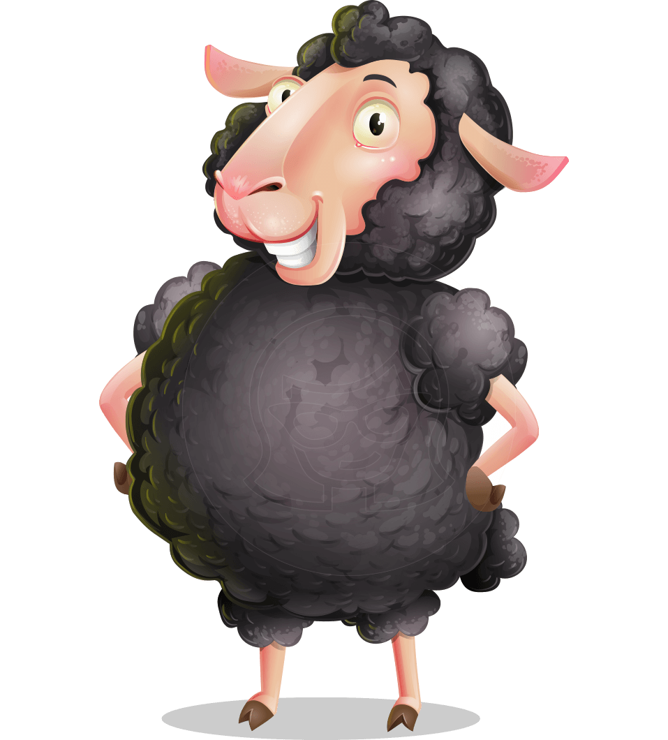 Black Sheep Cartoon Vector Character Vector Cartoon Character 957x1060 Black Sheep Cartoon Vector Character Vector Cartoon Character