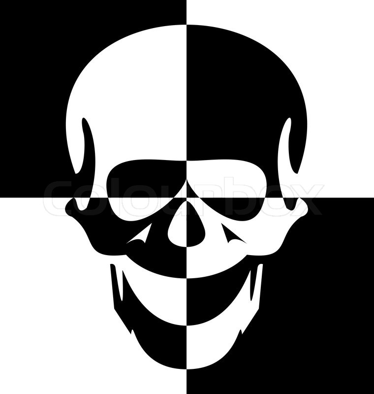 760x800 Illustration Black And White Skull