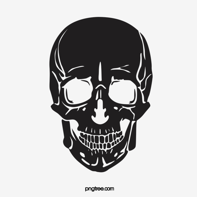 640x640 Black Skull Front Image, Monochrome, Dark, Vectors Png And Vector