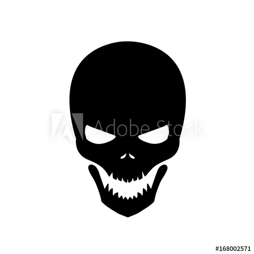 500x500 Black Skull Silhouette, A Vector Illustration Of A Black Skull