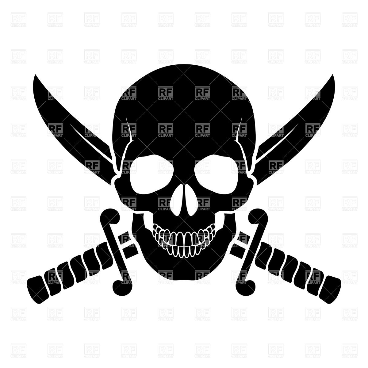 1200x1200 Black Skull With Crossed Sabers