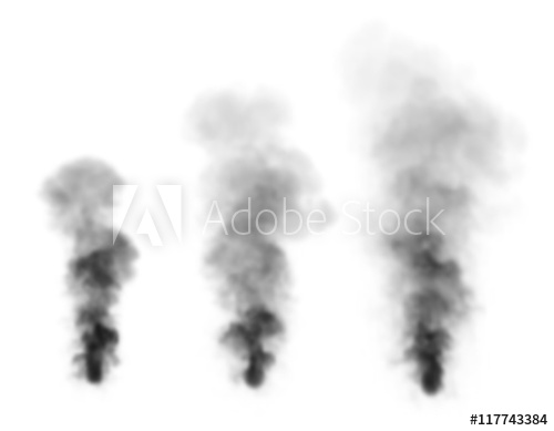 500x389 Realistic Black Smoke Isolated On White Background