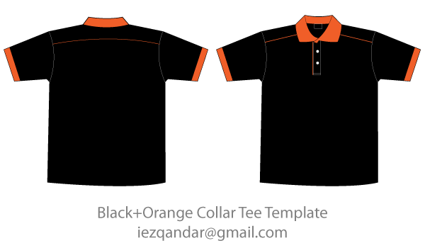 600x350 Free Black Orange Collar T Shirt Template Free Vectors Shirt