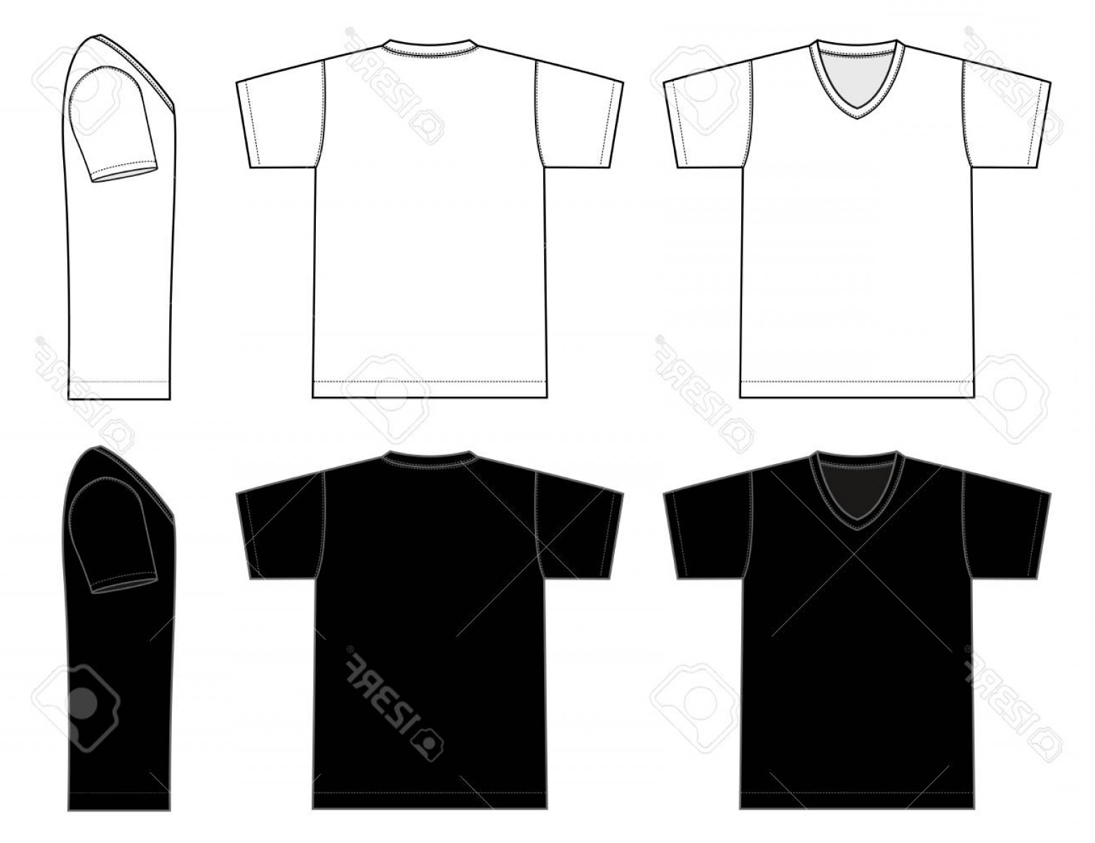 1560x1201 Photostock Vector V Neck T Shirt Template Vector Illustration