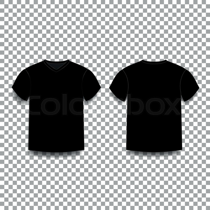 799x800 Black Men's T Shirt Template V Neck Stock Vector Colourbox