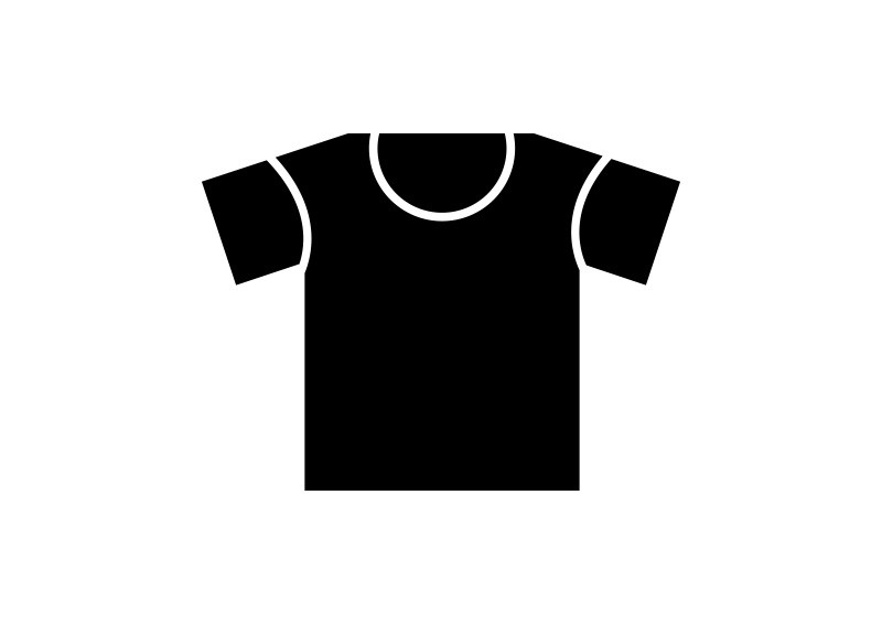 800x566 Simple Black T Shirt Vector Icon