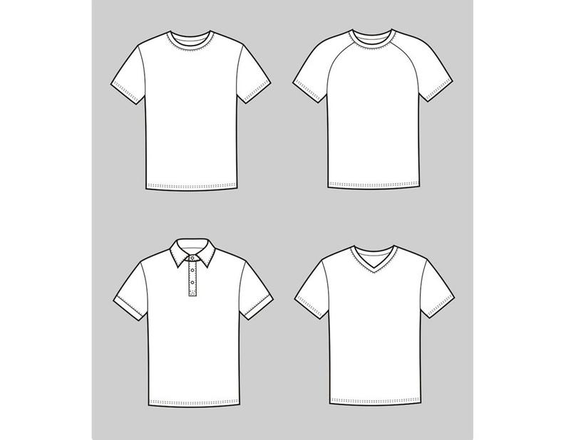 794x618 T Shirt Vector Fashion Flat Sketch Adobe Illustrator Design Etsy
