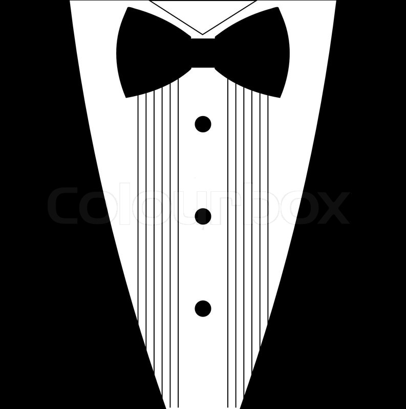 793x800 Flat Black And White Tuxedo Bow Tie Stock Vector Colourbox