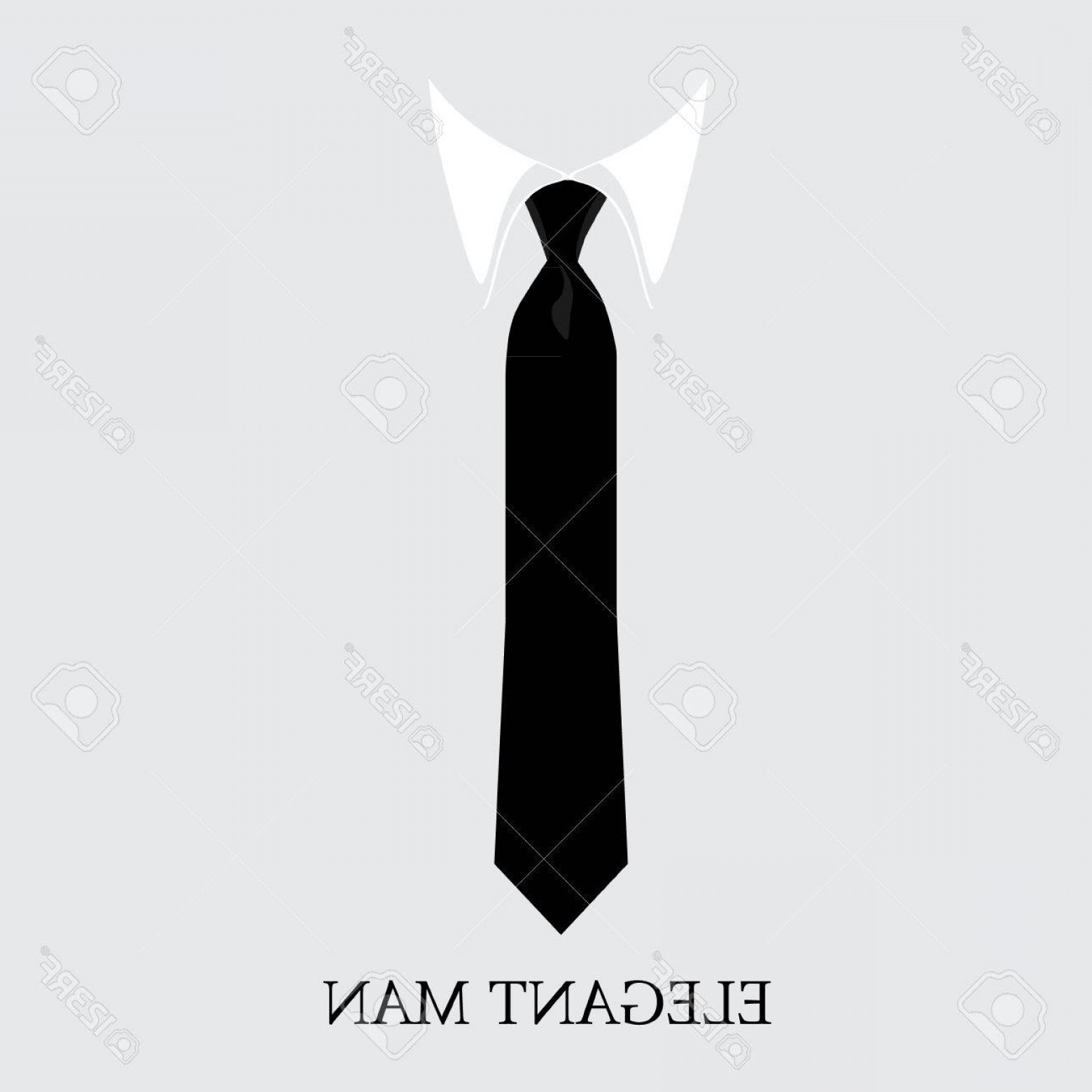 1560x1560 Photostock Vector Black Necktie Vector Illustration White Shirt