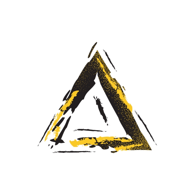 640x640 Golden Triangle Brush Strokes Luxury Black Abstract, Golden