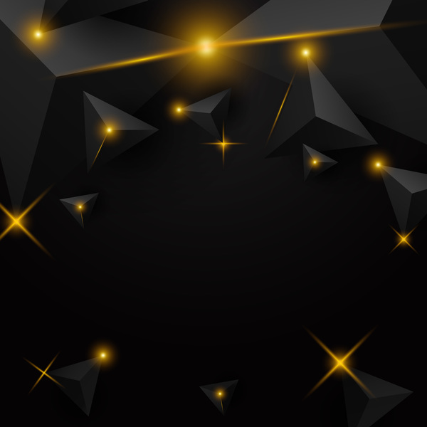 600x600 Black Triangle Background With Star Light Vector Free Download