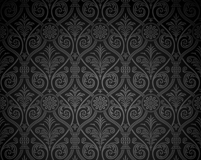 680x541 Vintage Vector Dark Damask Pattern Background