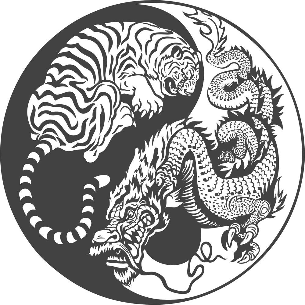 Tiger Dragon Yin Yang Vector Art Graphic Design Vector 1000x1000 Tiger Dragon Yin Yang Vector Art Graphic Design Vector